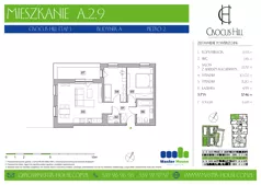 3 pokoje, mieszkanie 57,46 m², piętro 2, oferta nr A.2.9, Crocus Hill, Szczecin, Śródmieście, Śródmieście Północ, ul. Jerzego Janosika 2, 2A, 3, 3A